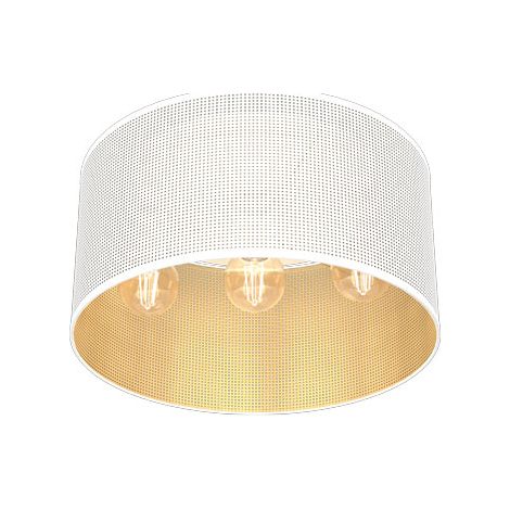 Plafoniera loft tonda bianca rete oro 3xE27 Luminex