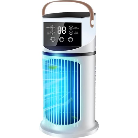 Climatiseur mobile silencieux 4 en 1,3 vitesses,minuterie de 6 heures, sans tuyau d'évacuation, mini refroidisseur d'air
