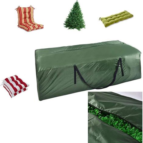 Sac de Rangement de Coussins - Durable 210D Sac de Rangement pour Coussin de Jardin, Salon de Jardin avec poignées et Grande capacité, Vert, 173x76x51cm (1/5)