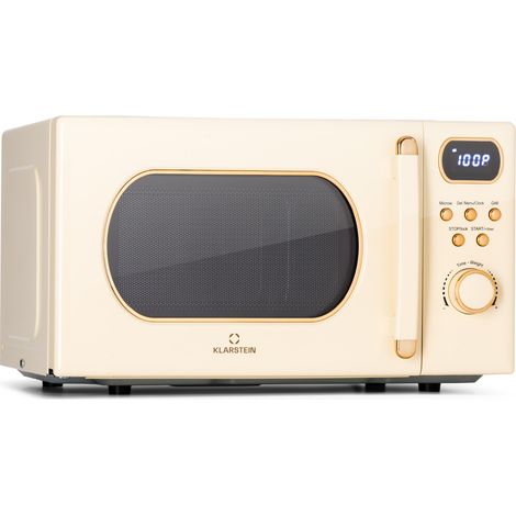 Micro-ondes avec grill - Klarstein julieta 20l -  700 / 800 w -  8 programmes - crème