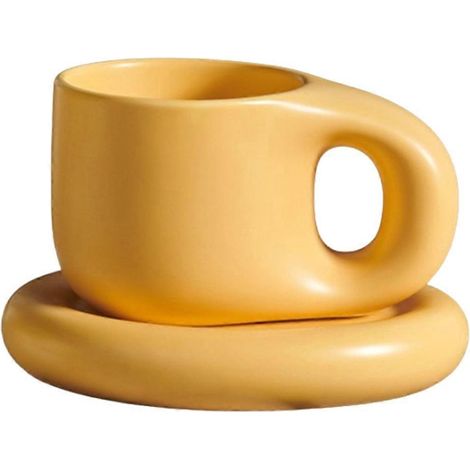 Ceramic Mug Nordic Ins Fat Handle Breakfast Coffee Milk Water Cup-- (1/5)