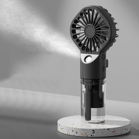 Mini-Akku-Ventilator mit Sprühnebel, schwarz, erfrischender Nebel für den Außenbereich - KZQ (1/5)