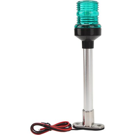10-Zoll-LED-Bootsmastleuchte, 360°-Universalbeleuchtung, Sockel aus Edelstahl 316, Schiffsnavigationsleuchte für Yachten, grüne Farbe. (1/5)