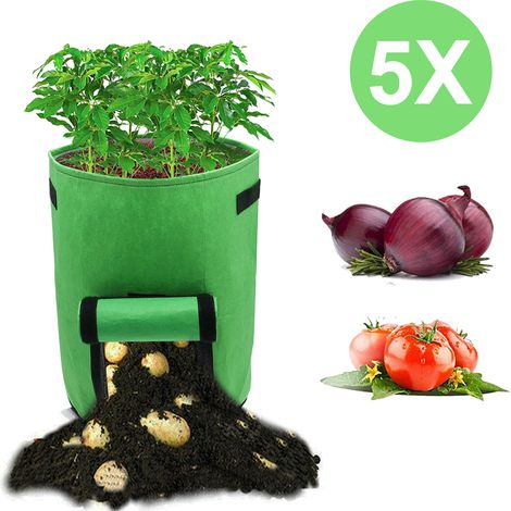 TolleTour Sac De Plantation sac à plantes Pomme De Terre Pot De Pommes De Terre avec Fenêtre pour Planter des Pommes De Terre 5x 27L (1/5)