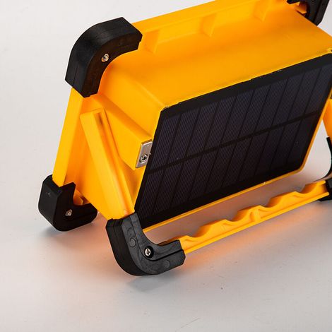 100W Projecteur LED Rechargeable 4 Modes Super Brillant Lampe de Travail Projecteur LED Portable avec Pannea Solaire Lampe Chantier pour Chantier, Camping, Pêche, éparation de voiture, Bricolage (1/4)