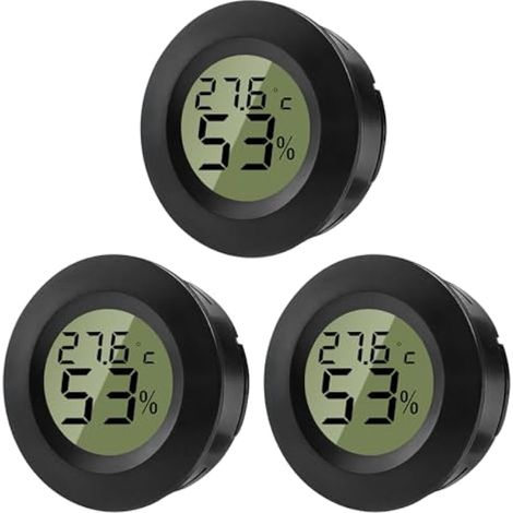 Mini hygromètre-thermomètre numérique avec mesure de la température et de l'humidité pour l'intérieur, les serres, les terrariums, les étuis de guitare, les caves à cigares et les incubateurs. (1/5)