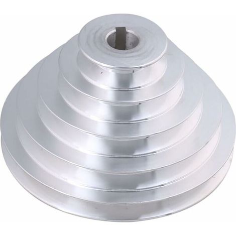 Poulie en aluminium 5 niveaux - 19 mm de diamètre intérieur, 54 à 150 mm de diamètre extérieur, 12,7 mm de largeur - pour courroie de distribution trapézoïdale type A (1/5)