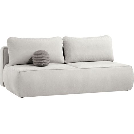 TILIA - Canapé 3 places convertible avec coffre en tissu beige (1/5)