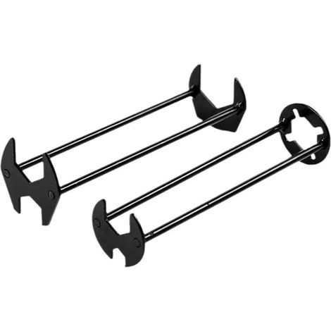 Lot de 2 clés de lavabo et clé d'évier, clé de robinet pour espace restreint, outil de clé hexagonale à quatre mâchoires sous évier (1/5)