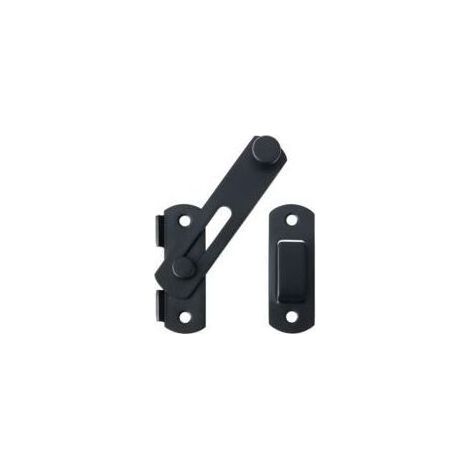Loquet de porte rabattable renforcé en acier noir – Sécurité optimale, montage facile, convient portes intérieures et extérieures (1/5)