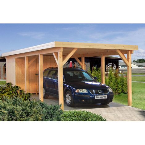 Garage en bois Karl 23,1 m2 Naturel (1/5)