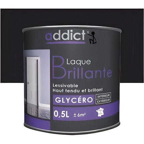 Peinture laque multicouche - Addict - ADD111357 - 0,5 L - Noir - Brillant (1/2)