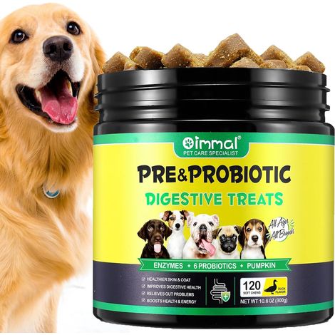 Probiotiques pour Chiens, Les probiotiques mâcher pour Les Chiens, Le Soutien à l'immunité, favoriser la santé intestinale, améliorer la Digestion et l'immunité, 120 Chews Duck (1/5)