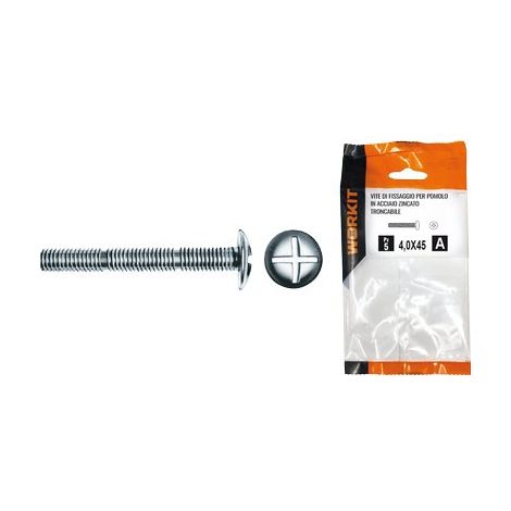 VITE DI FISSAGGIO X POMOLO SELF WORKIT - ACCIAIO ZINCATO TRONCABILE MM 4X45 CF=PZ 5- 5 confezioni