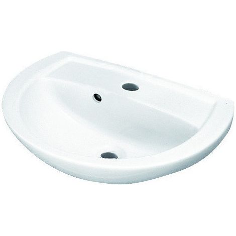 Lave-mains PARIS avec trou pour robinetterie et trop-plein 450 x 320 mm blanc