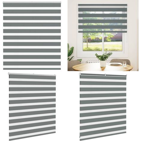 vidaXL Zebrarollo Dunkelgrau 120x100 cm Stoffbreite 115,9 cm Polyester (1/5)