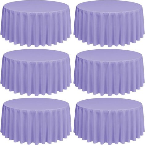 6er Pack runde Tischdecken Lavendel 228 cm, waschbar, flecken- & knitterfrei