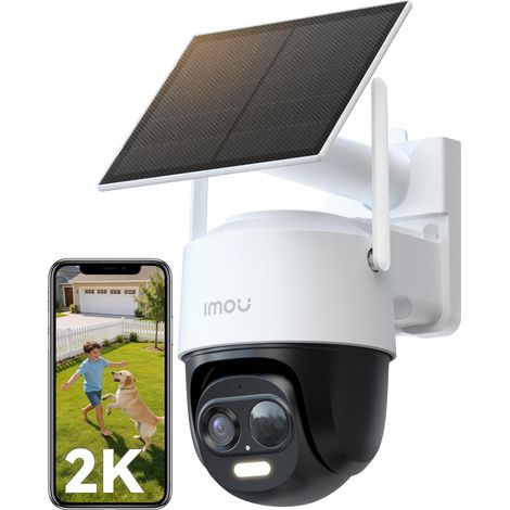 2K Caméra Surveillance WiFi Exterieure sans Fil Solaire Batterie 5000mAh, Caméra Solaire Exterieur 360° PTZ, 2.4GHz, Détection Personnes/Véhicules, Vision Nocturne Couluer,Mode Privé (1/5)