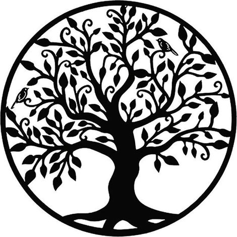 Arbre De Vie En Métal - Silhouette Murale Décorative Pour Intérieur Extérieur Jardin - 30 x 30 cm - 1 Pièce (1/5)