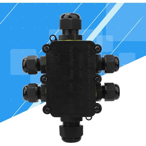 Boîte de jonction en plastique IP68, boîtier de câblage pour connexion sous-marine de 5 m, T100 450 V CA 24 A UL94V-2 (1/5)