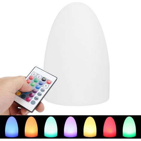Veilleuse LED en forme d'œuf, petite veilleuse rechargeable par USB avec télécommande, 16 couleurs RGB, lampe de table pour chambre d'hôtel, éclairage doux pour les yeux, 10 x 15 cm (1/5)