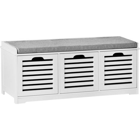 SoBuy Shoe Storage Bench With Drawers & Cushion,FSR23-W