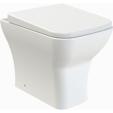 Back to Wall Toilet Pan & Soft Close Seat - 410mm x 365mm x 500mm (1/5)