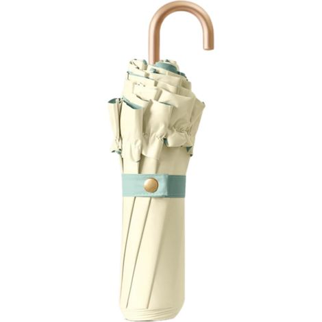 Parapluie pliant anti-UV, compact et portable, pour femme, homme ou enfant. Idéal mariage ou golf. Couleur unie. (1/5)