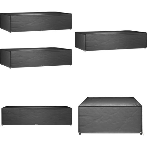 Fundas muebles jardín 2 uds 12 ojales rectangular 315x180x75 cm - Fundas para muebles exteriores - Fundas para ratán