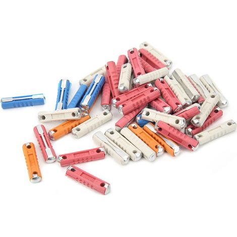 Kit 50 fusibles auto 5A 8A 16A 25A torpille européen, lot de rechange haute performance, stabilité fiable pour voiture (1/5)