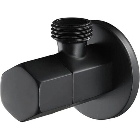 Pair Robinet d'arrêt de toilette noir, robinet triangulaire en laiton pour pommeau de douche, salle de bain (1/5)