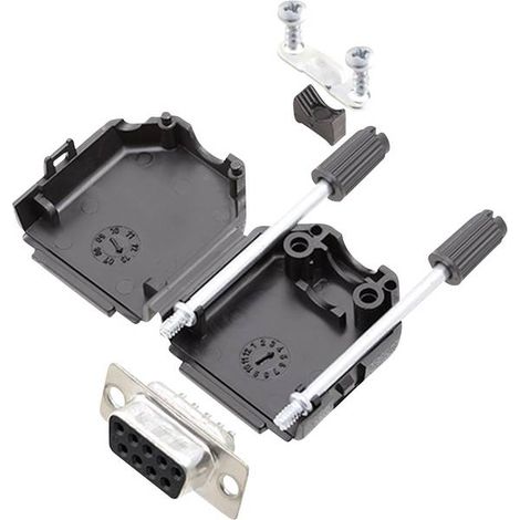 encitech DPPK09-BK-DMS-K 6355-0054-11 KIT connettori femmina SUB-D 180 ° Numero Poli (num): 9 Punte a saldare 1 KIT