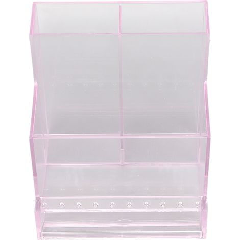 Boîte de rangement pour ponceuse à ongles, boîte de rangement en acrylique pour outils de manucure, support de rangement pour nail art rose (1/5)