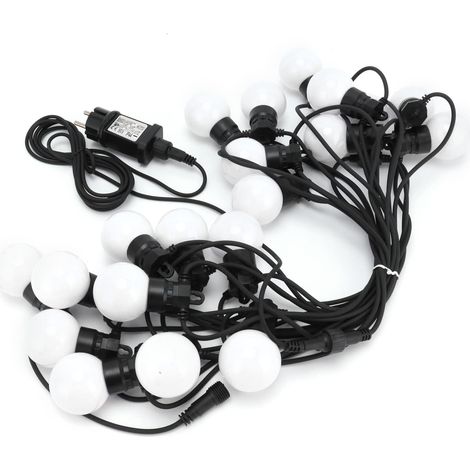 Lichterkette – LED-Ambientebeleuchtung – 20 Glühbirnen – 10 m, Schutzart IP44, warmweiß – Partybeleuchtung für drinnen und draußen (1/5)