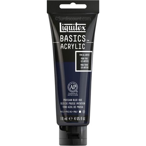 Peinture Acrylique en tube bleu de prusse 118ml - Liquitex Basics Amazon (1/2)