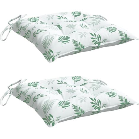 Coussins de chaise lot de 2 à motif de feuilles 50x50x7 cm vidaXL