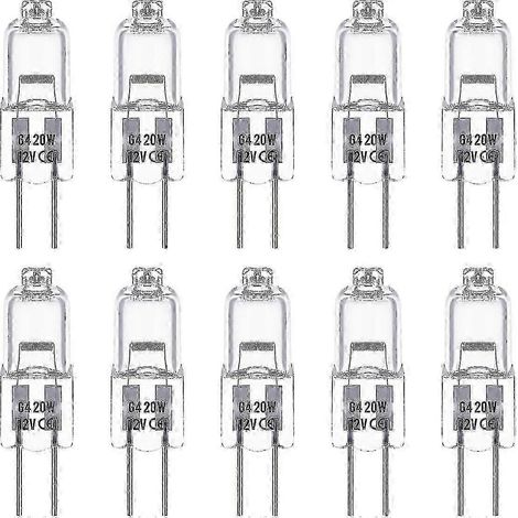 Ampoule halogène G4 12 V 20 W, ampoule G4, ampoule halogène G4 à intensité variable, blanc chaud 3000 K (1/5)
