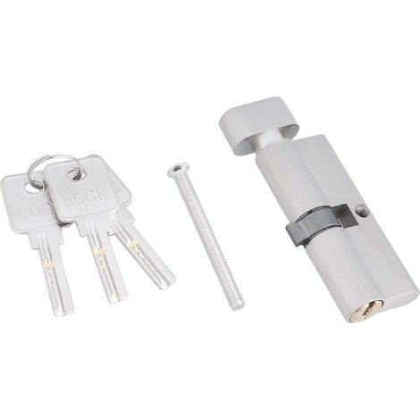 Serrure à cylindre en alliage avec bouton - Verrou de porte sécurisé - Protection essentielle pour la sécurité de l'entrée de votre maison et du portail de jardin (1/4)