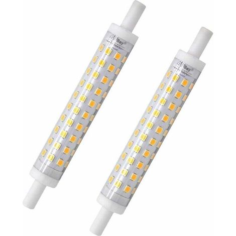 YMYNY Lot de 2 ampoules LED R7s - 118 mm - Blanc chaud - 3000 K - Ampoule J118 - 10 W - Remplace une ampoule halogène de 80 W - Pas de scintillement - 230 V CA - 800 lm - 360 ° [Classe énergétique A++ (1/4)