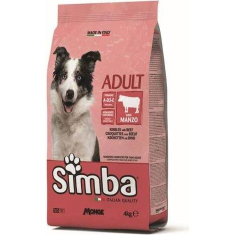 CROCCHETTA CANE MONGE SIMBA  4 KG ADULT MANZO