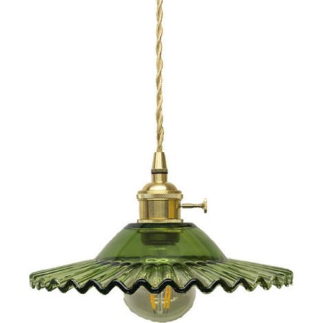 E27 Industrielle Vintage Verre Suspensions Luminaire Retro Plafonnier Luminaire Verre Retro Suspensions Luminaires Industrielle Eclairage de Plafond Suspensions Plafonniers Luminaire(Verre vert sans s (1/4)