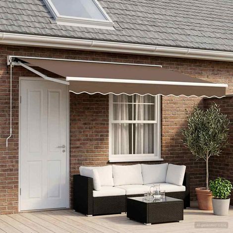 vidaXL Auvent rétractable électrique Taupe 4,5 × 3,5 m (1/5)