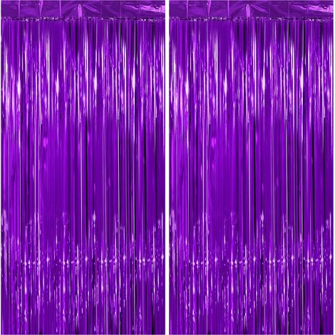Rideaux à franges violets, lot de 4, 1m×2m, déco porte et fenêtre, fond photo pour anniversaire, mariage, Halloween (1/5)
