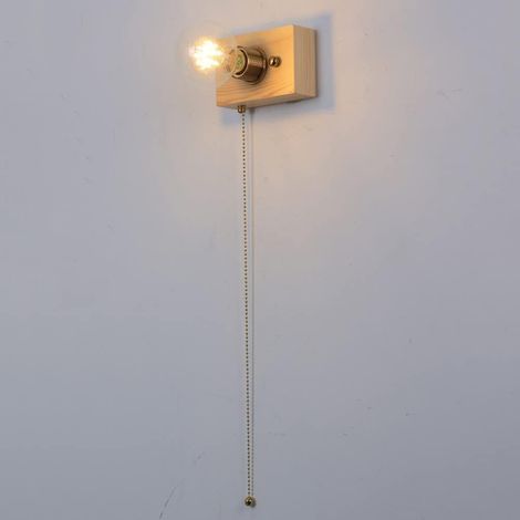 Rustic wooden wall light, wall light, wall light with touchpad switch (ceniza color) (1/5)