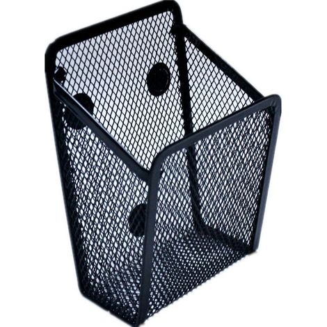 Cesta de almacenamiento magnética，1 portalápices magnético，Organizador de escritorio de malla metálica，Imán negro，18,88,512,5 cm (1/5)