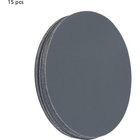 Ortviai Papier abrasif rond 5 pouces (125 mm) – 15 pièces, grain 180/400/1500/5000/10000, fibres végétales, usage humide/sec (1/5)