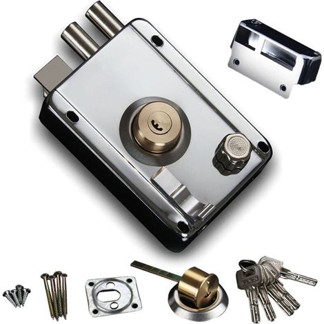 Serrure de Porte Extérieure de sécurité Anti-vol Gauche Serrure de Porte Ouverte avec 5 Clés pour Dortoir à la Maison (1/5)