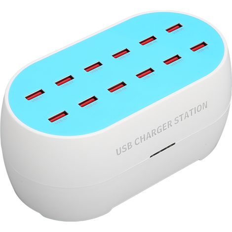 Station de charge USB 12 ports 120W, hub de charge universel avec prise européenne, portable et résistant (1/5)