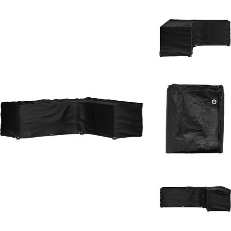 Gartenmöbel-Abdeckung in L-Form 18 Ösen 285x220x80 cm - Gartenmöbelschutzhülle - Rattanmöbel Abdecken - Wetterfest - UV-beständig - Gartenmöbelüberdachung (1/5)
