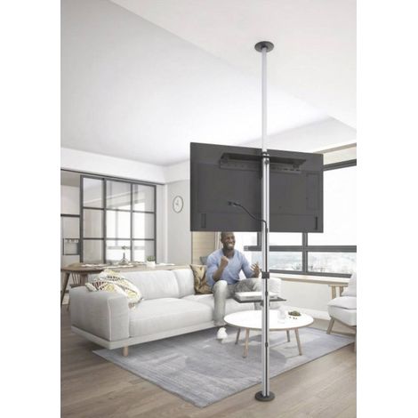 Support TV 37-70 pouces ICATR32 – Charge max 30 kg – Installation sans perçage – Hauteur réglable 210-270 cm – Compatible VESA 200x200 à 600x400 mm – Techly (1/5)